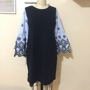 0251 NWT embroidered long sleeve Loft dress sz S